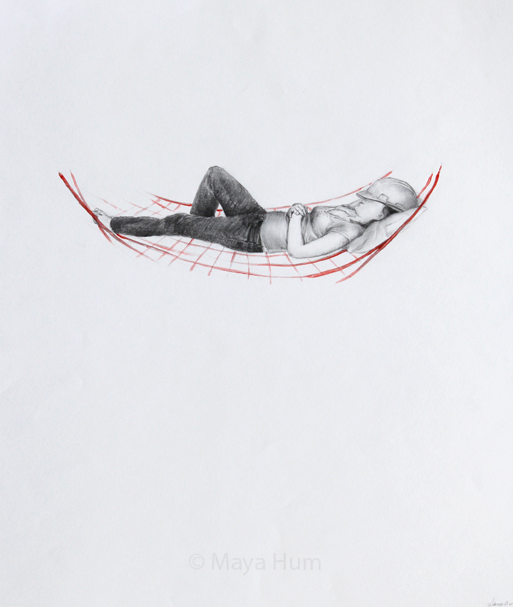 Be Secure, 20x20" framed, mixed-meda on paper