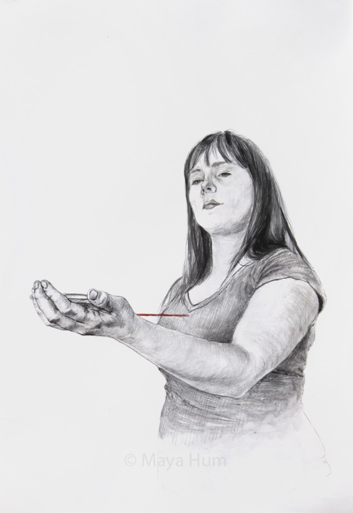 Keep to your heart, 15 ¾ x 19 ¾” framed, mixed-meda on paper