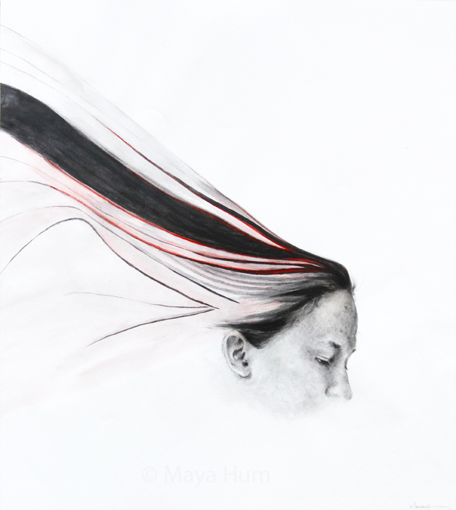 Keep your thoughts, 20x20" framed, mixed-meda on paper