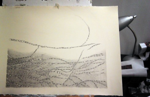 Work in progress-embroidery string 3