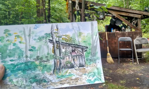 I painted this during a camping trip I took this summer! It's an outdoor kitchen, very cool! 2015 Maya Hum