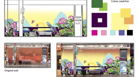 Maya Hum Presentation Street Mural Design 2015