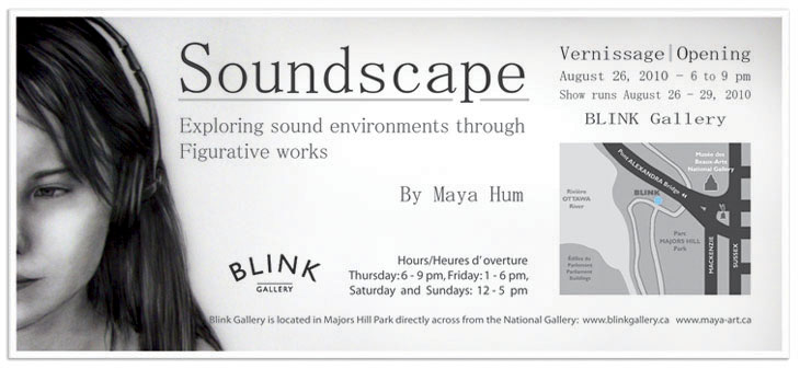 Soundscape - Personal promotional card for first solo art exhibit in Ottawa, 2010