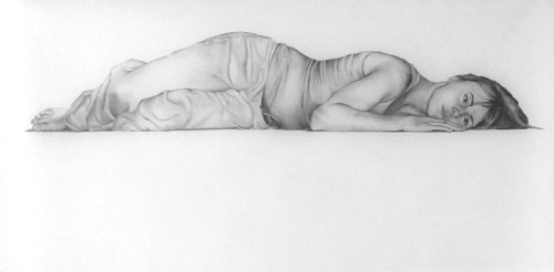 Evesdrop, graphite on mylar, 66 x 36" 2009