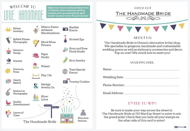 Promo card and icon design. Client: The Handmade Bride. Illustrator. 2014