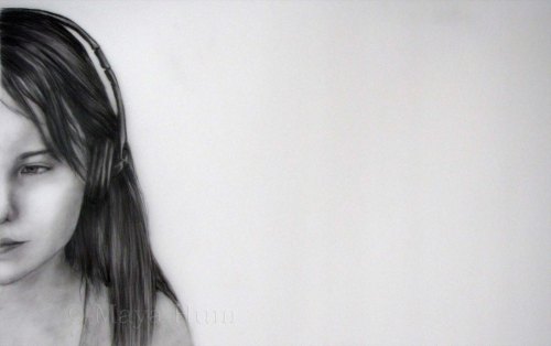 Personal soundtrack,  graphite on mylar, 18 x 33" 2010