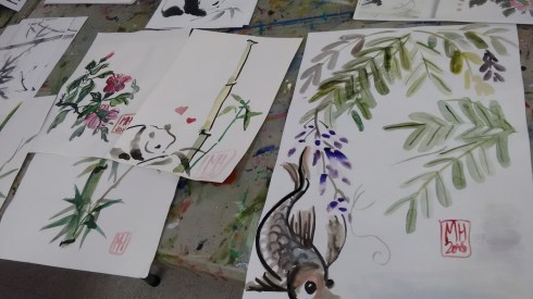 Kid's painting demos from my mom's books